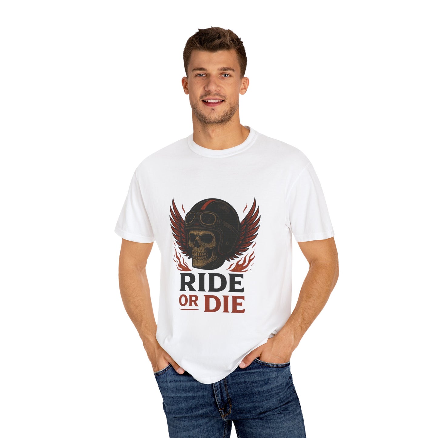 Ride or Die Unisex T-Shirt, Skull Graphic Tee, Biker Gift, Motorcycle Apparel, Casual Wear, Adventure Shirt