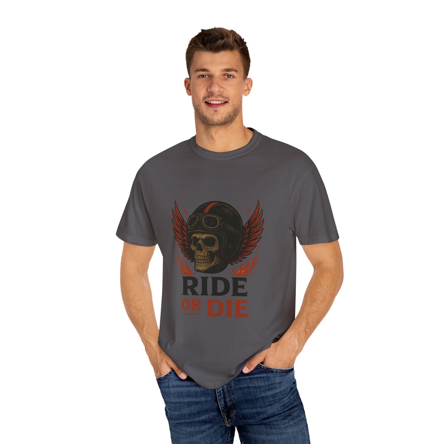 Ride or Die Unisex T-Shirt, Skull Graphic Tee, Biker Gift, Motorcycle Apparel, Casual Wear, Adventure Shirt