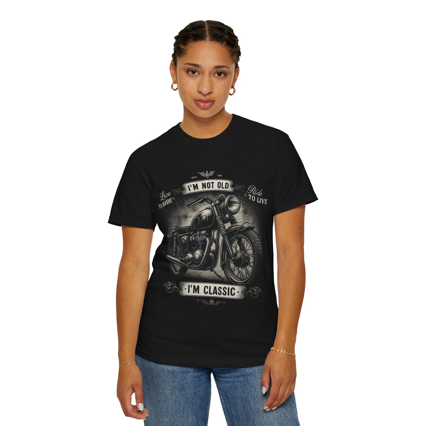 Classic Motorcycle Graphic Tee, Vintage Bike Unisex T-Shirt, Gift for Dad, Birthday Apparel, Retro Rider Shirt