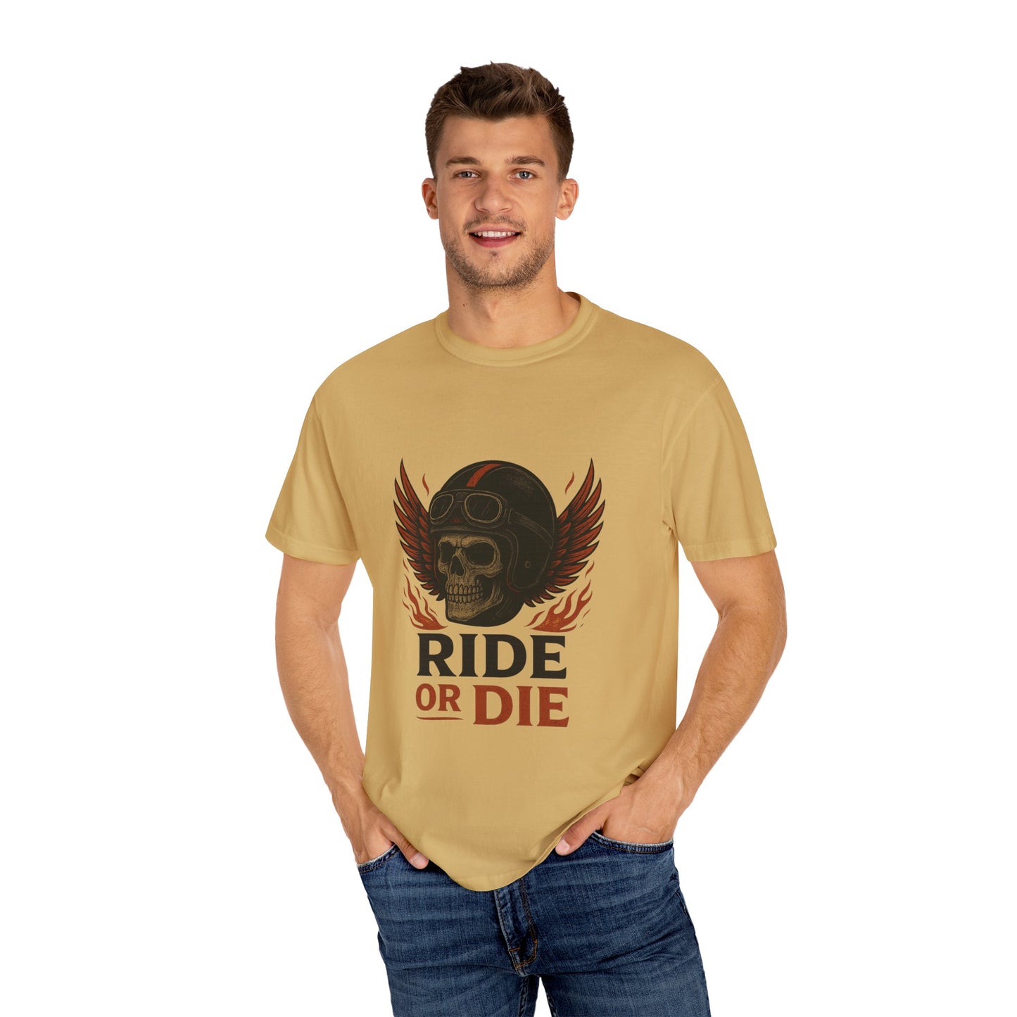 Ride or Die Unisex T-Shirt, Skull Graphic Tee, Biker Gift, Motorcycle Apparel, Casual Wear, Adventure Shirt