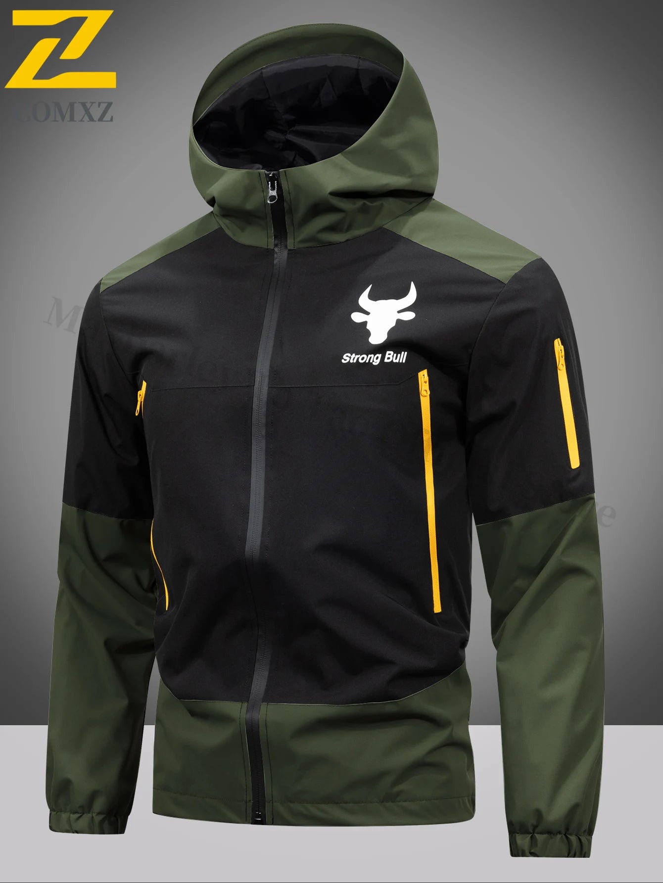 American Street Sports Jacket Men's Autumn 2025 New Casual Waterproof Loose Work Windbreaker Jackets Outdoor Hunting Hooded Coat