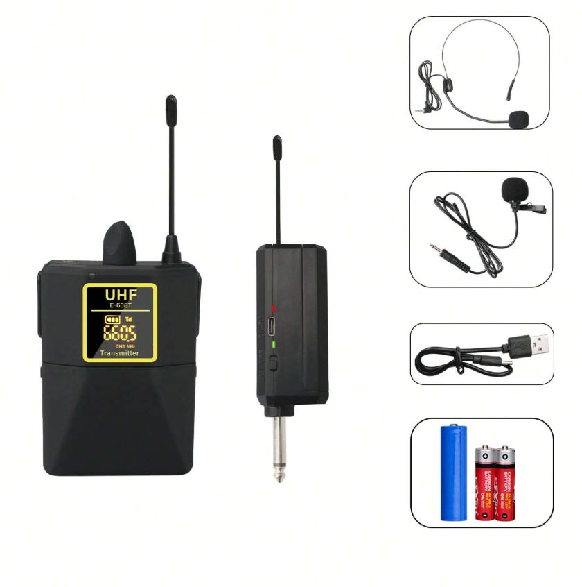 UHF Wireless Microphone System – Professional Cordless Mic Kit with Receiver