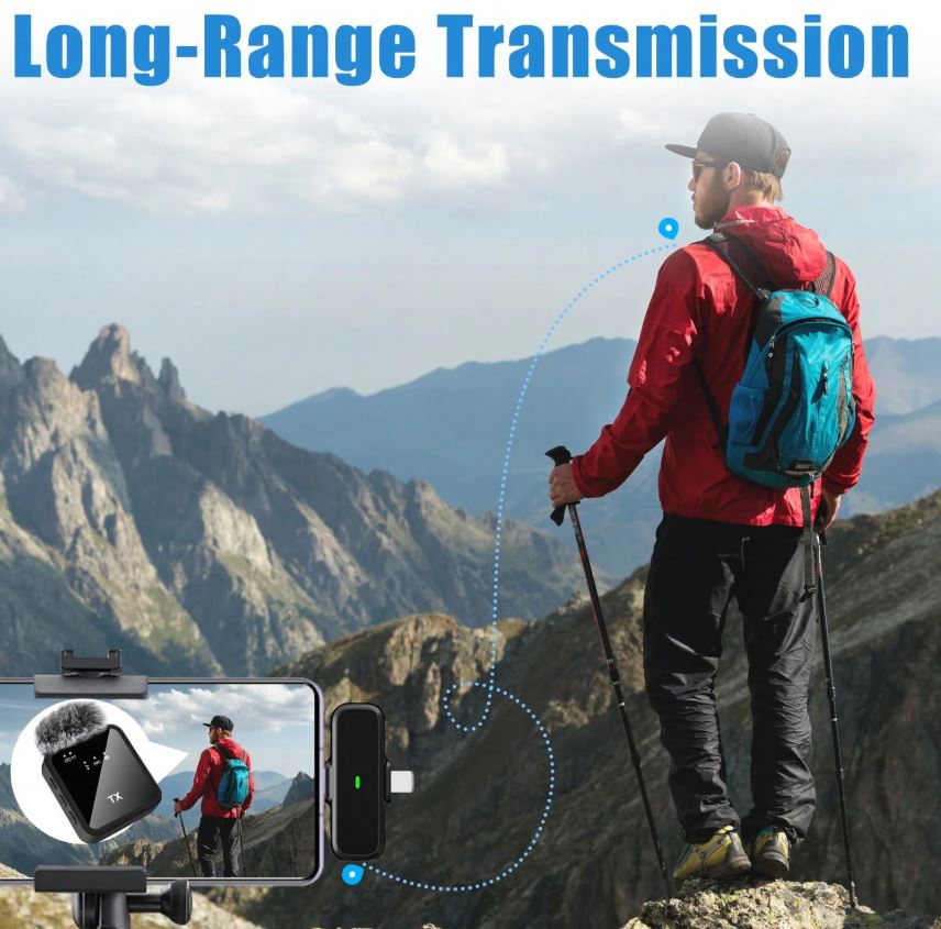 Pack Wireless Lavalier Microphones for iPhone & iPad