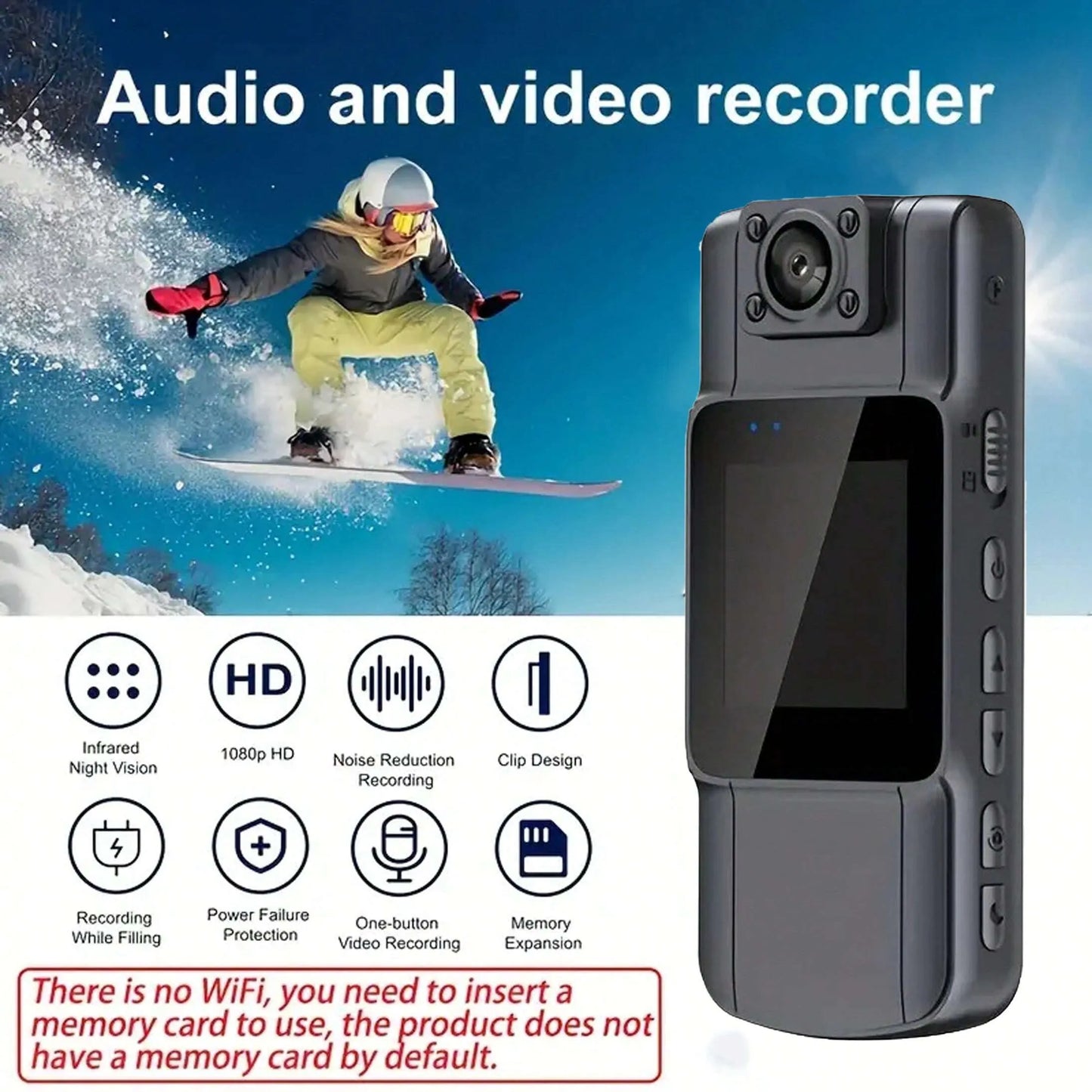 REMAX Portable HD 1080p Body Camera with Clip – Mini Multifunctional Recorder