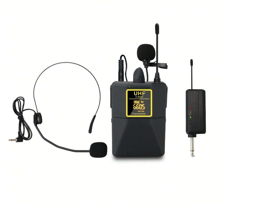 UHF Wireless Microphone System – Professional Cordless Mic Kit with Receiver