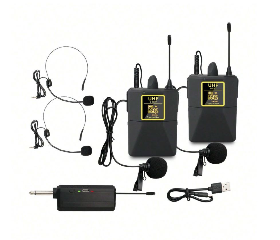 UHF Wireless Microphone System – Professional Cordless Mic Kit with Receiver