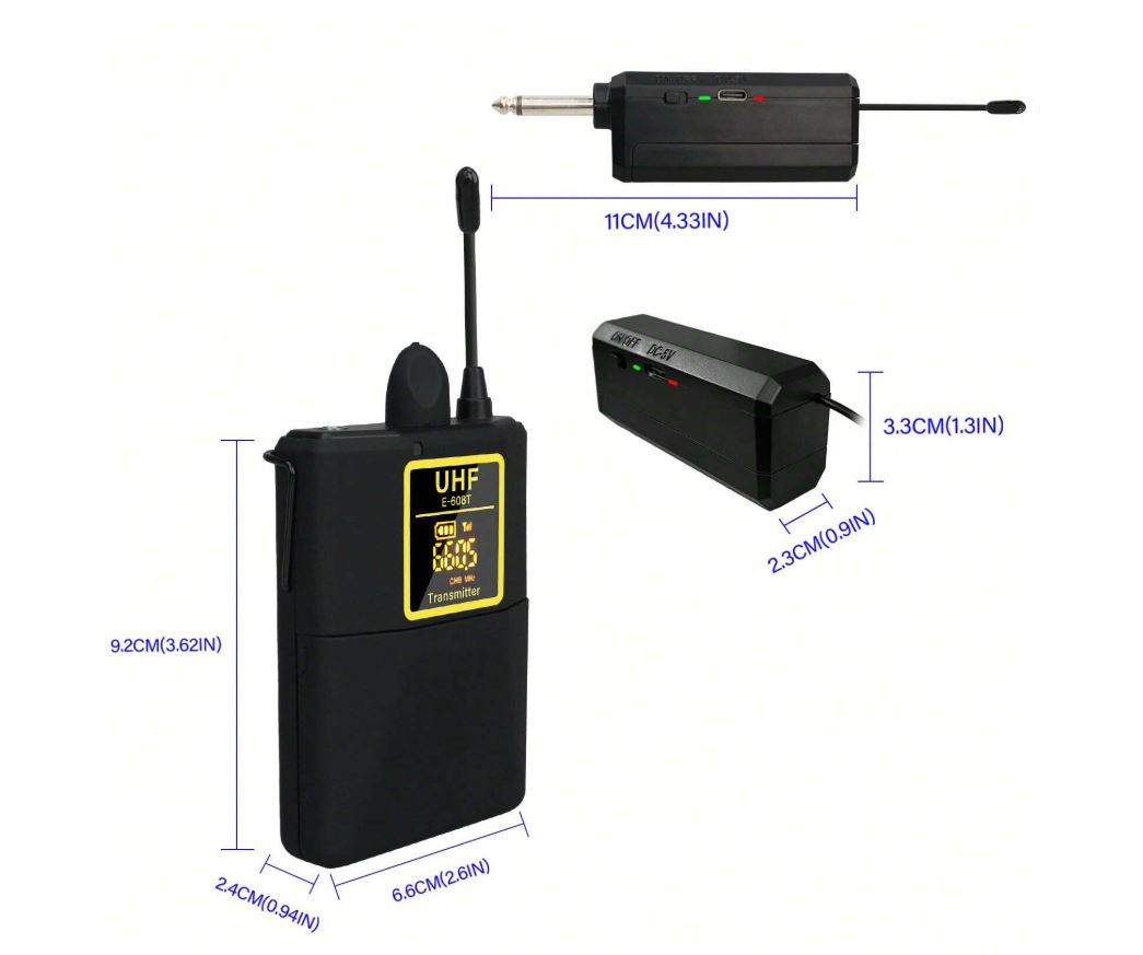UHF Wireless Microphone System – Professional Cordless Mic Kit with Receiver