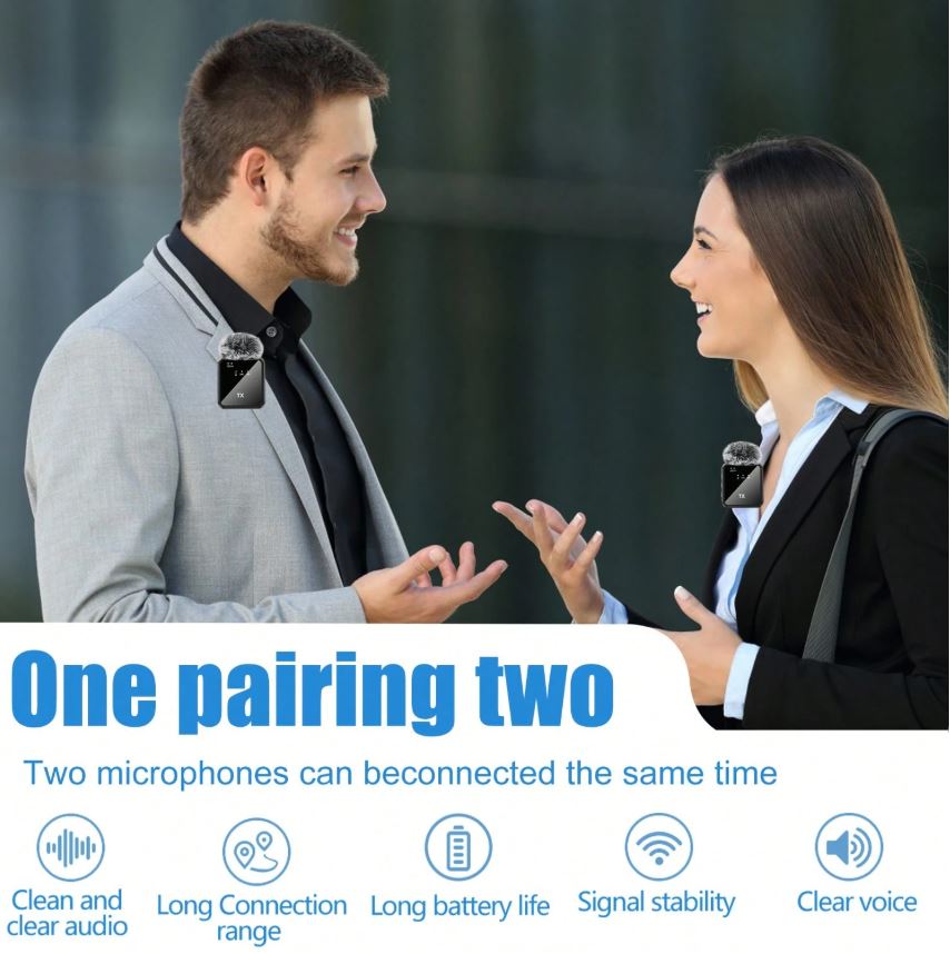 Pack Wireless Lavalier Microphones for iPhone & iPad