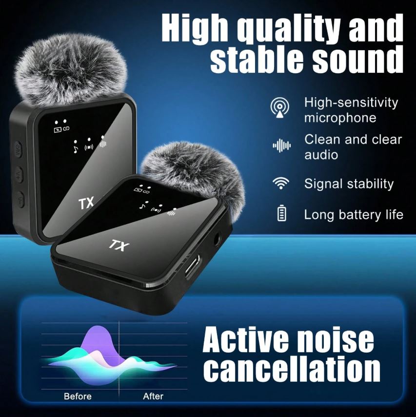 Pack Wireless Lavalier Microphones for iPhone & iPad