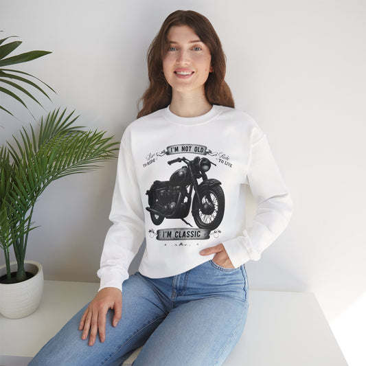 Classic Motorcycle Sweatshirt, Unisex Cozy Crewneck, Gift for Bikers, Vintage Style Apparel, Perfect for Road Trips, Birthday