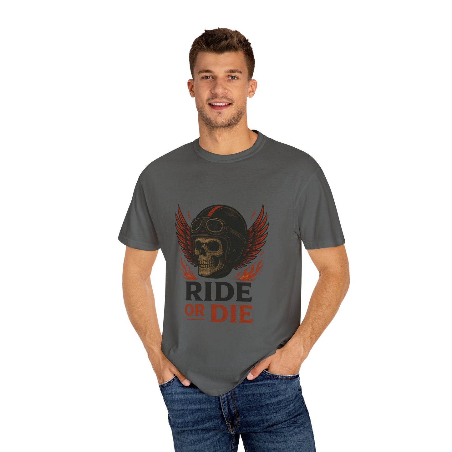 Ride or Die Unisex T-Shirt, Skull Graphic Tee, Biker Gift, Motorcycle Apparel, Casual Wear, Adventure Shirt