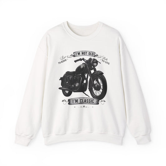 Classic Motorcycle Sweatshirt, Unisex Cozy Crewneck, Gift for Bikers, Vintage Style Apparel, Perfect for Road Trips, Birthday
