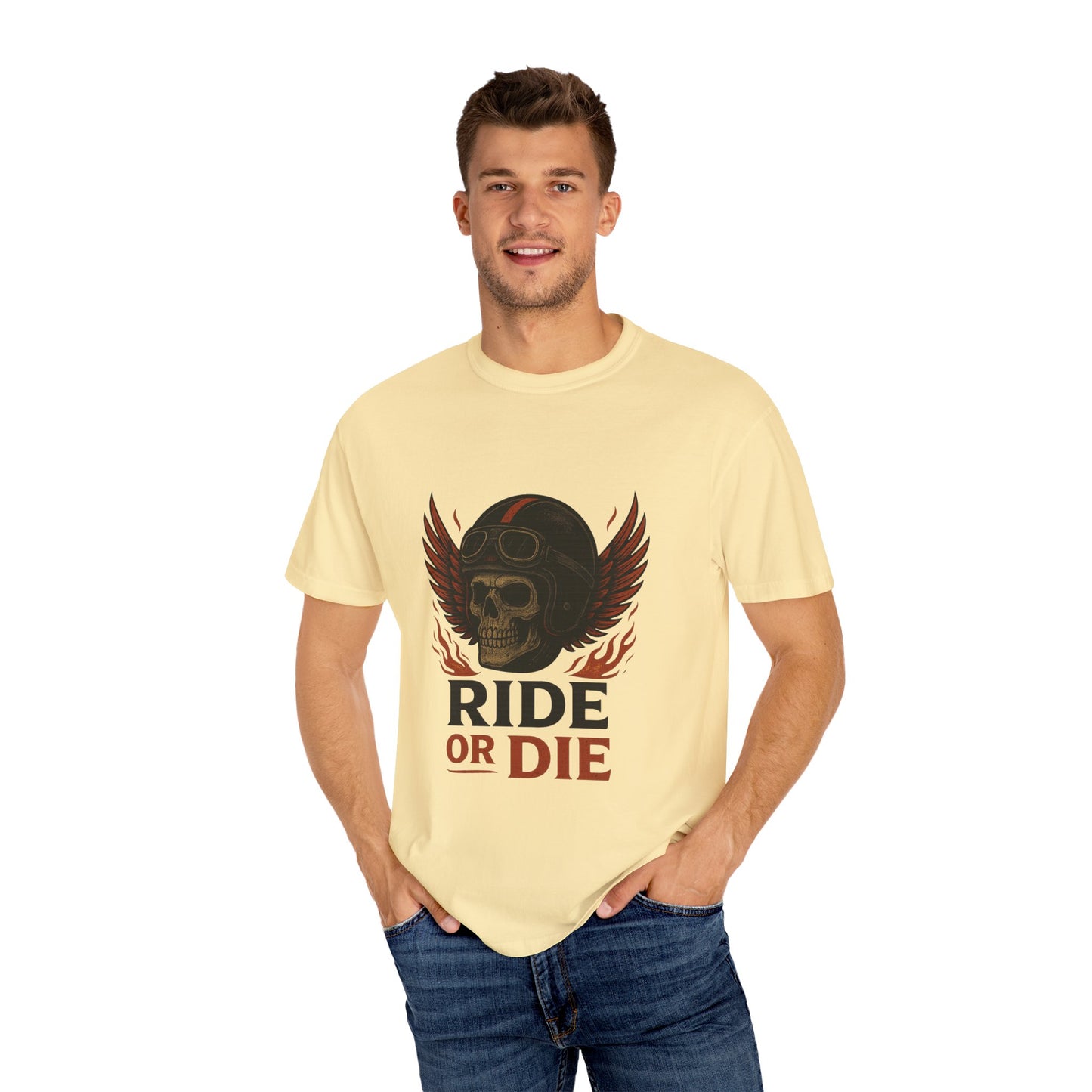 Ride or Die Unisex T-Shirt, Skull Graphic Tee, Biker Gift, Motorcycle Apparel, Casual Wear, Adventure Shirt