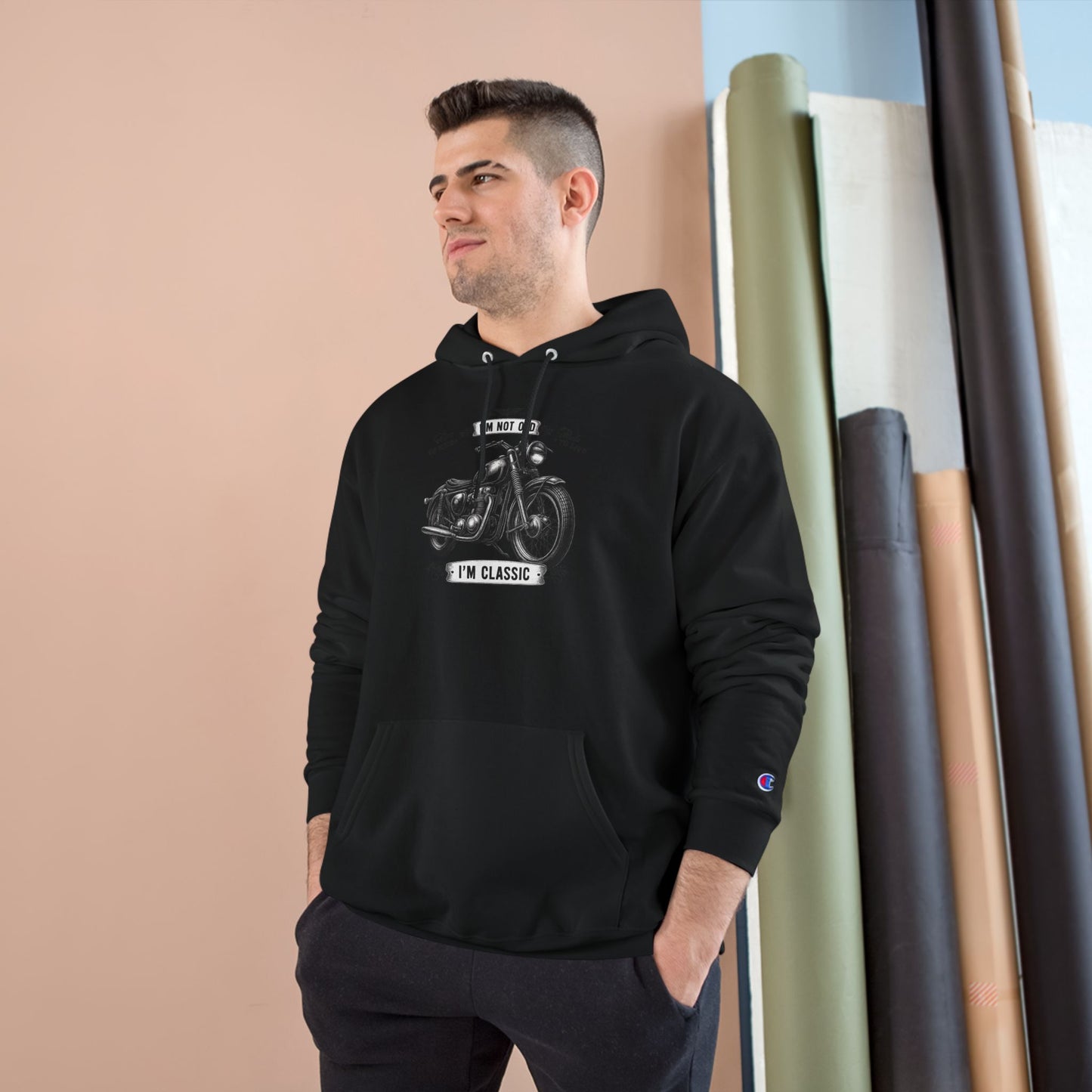 Classic Motorcycle Champion Hoodie - Perfect for Bikers, Casual Wear, Gifting, and Riding, Unique Design, Vintage Look