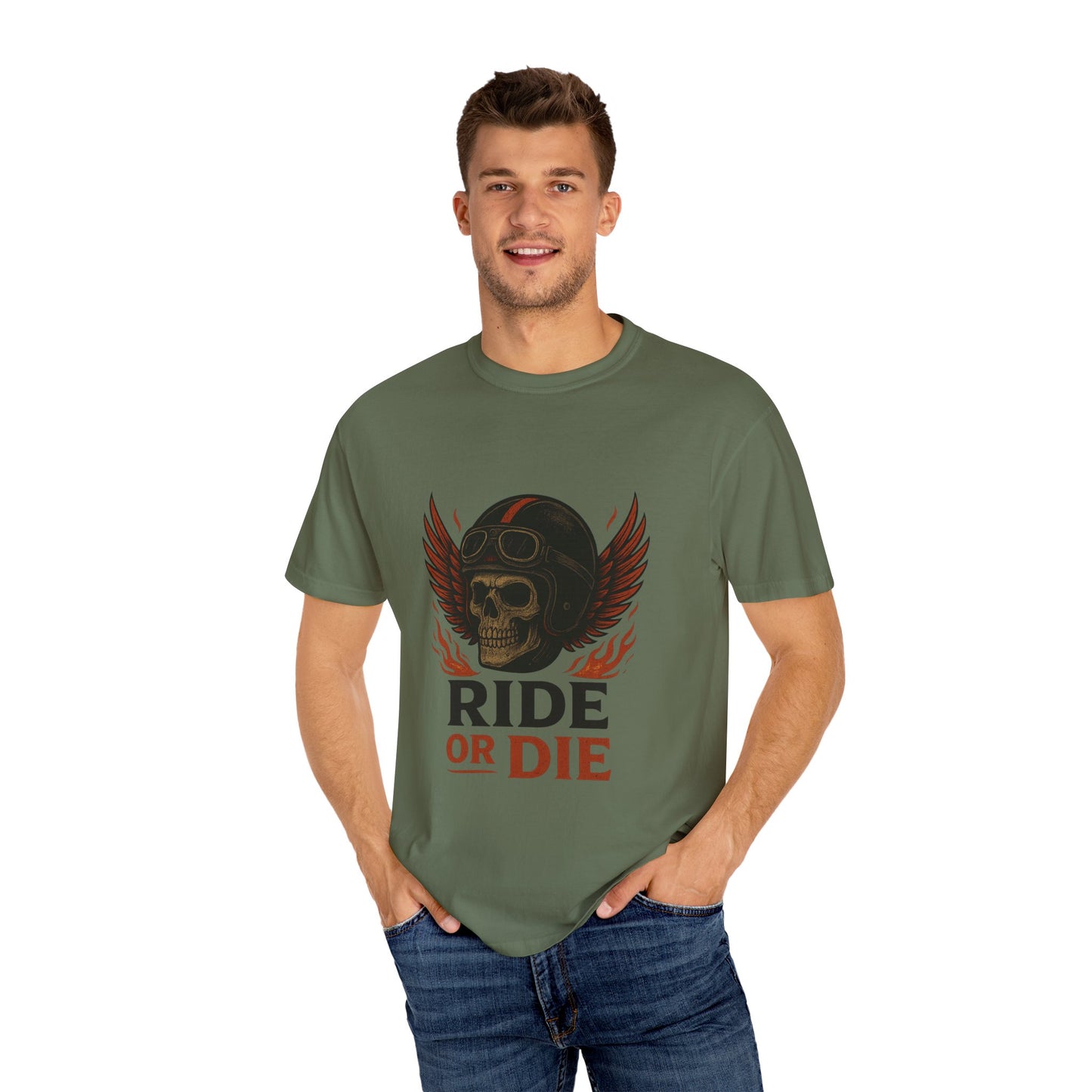 Ride or Die Unisex T-Shirt, Skull Graphic Tee, Biker Gift, Motorcycle Apparel, Casual Wear, Adventure Shirt