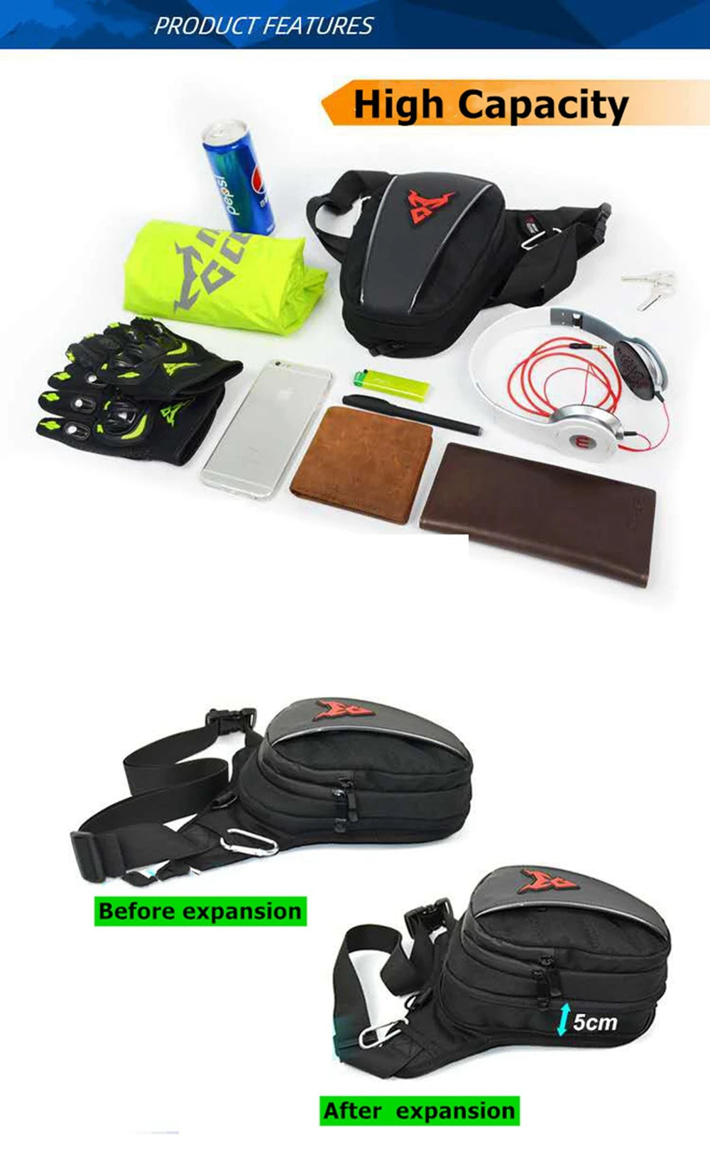 Men Fanny Waist Pack Waterproof Leg Bag Drop Messenger Shoulder Bags Travel Motorcycle Tactical Chest Pouch Bum Hip Belt Purse