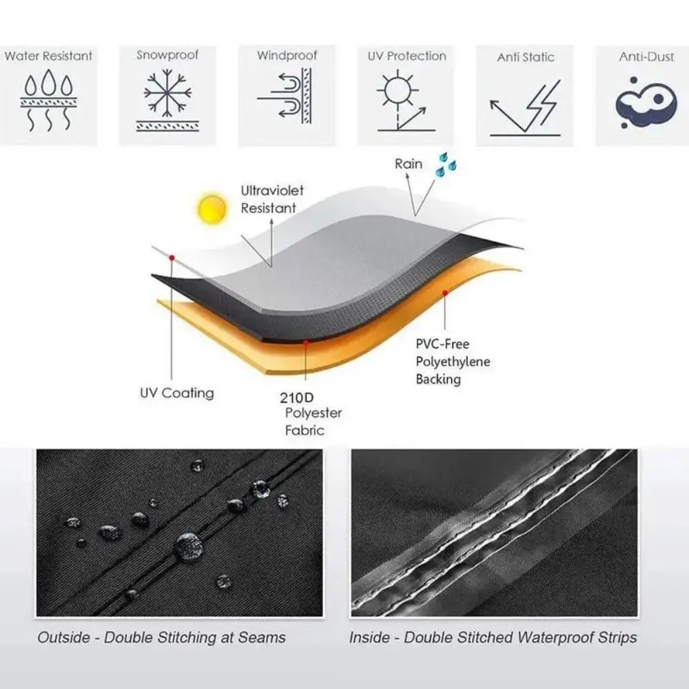 Waterproof Motorcycle Cover Premium Oxford Cloth Dust Protection Sunscreen Rain and Snow Motorcycle Raincoat Cover Outdoor Gear