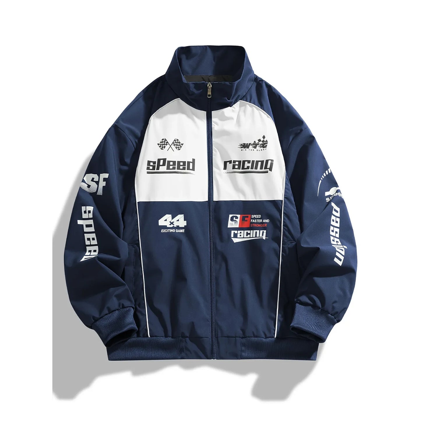 Men's Casual Baseball Collar Workwear Jacket Printed Outdoor Windproof Spring Autumn Fashionable All-Match Leisure Top