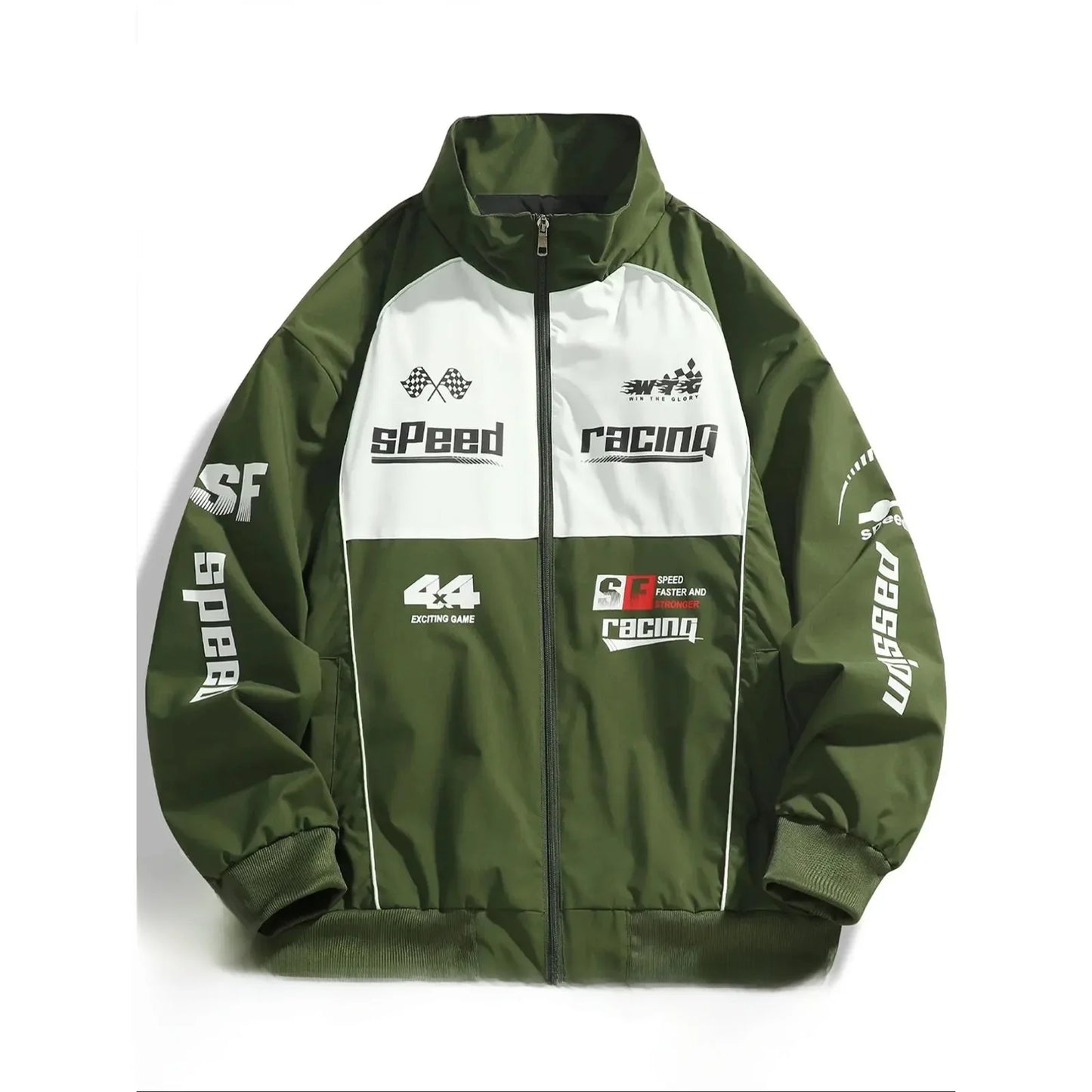 Men's Casual Baseball Collar Workwear Jacket Printed Outdoor Windproof Spring Autumn Fashionable All-Match Leisure Top