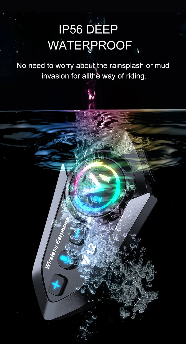 Y12 Helmet Bluetooth Headset Fm Radio Stereo High Definition Sound Effect Rgb Lighting Bt5.4 Automatic Answer One Drag Two