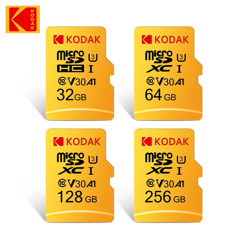 New KODAK Micro SD card 128GB Flash Memory Card microsd  256GB U3 TF Card 4K Class 10 MicroSD Card U3 UHS-I Card + sd adapter