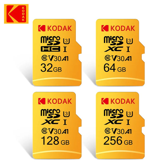 New KODAK Micro SD card 128GB Flash Memory Card microsd  256GB U3 TF Card 4K Class 10 MicroSD Card U3 UHS-I Card + sd adapter