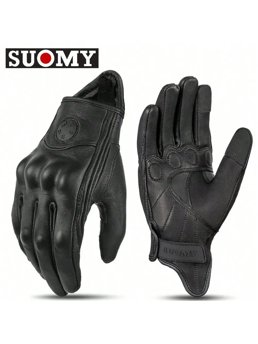 Suomy Vinatge Goatskin Motorcycle Gloves Summer Men Black Retro Leather Motorbike Motocross Glove Lady Motorcyclist Guantes