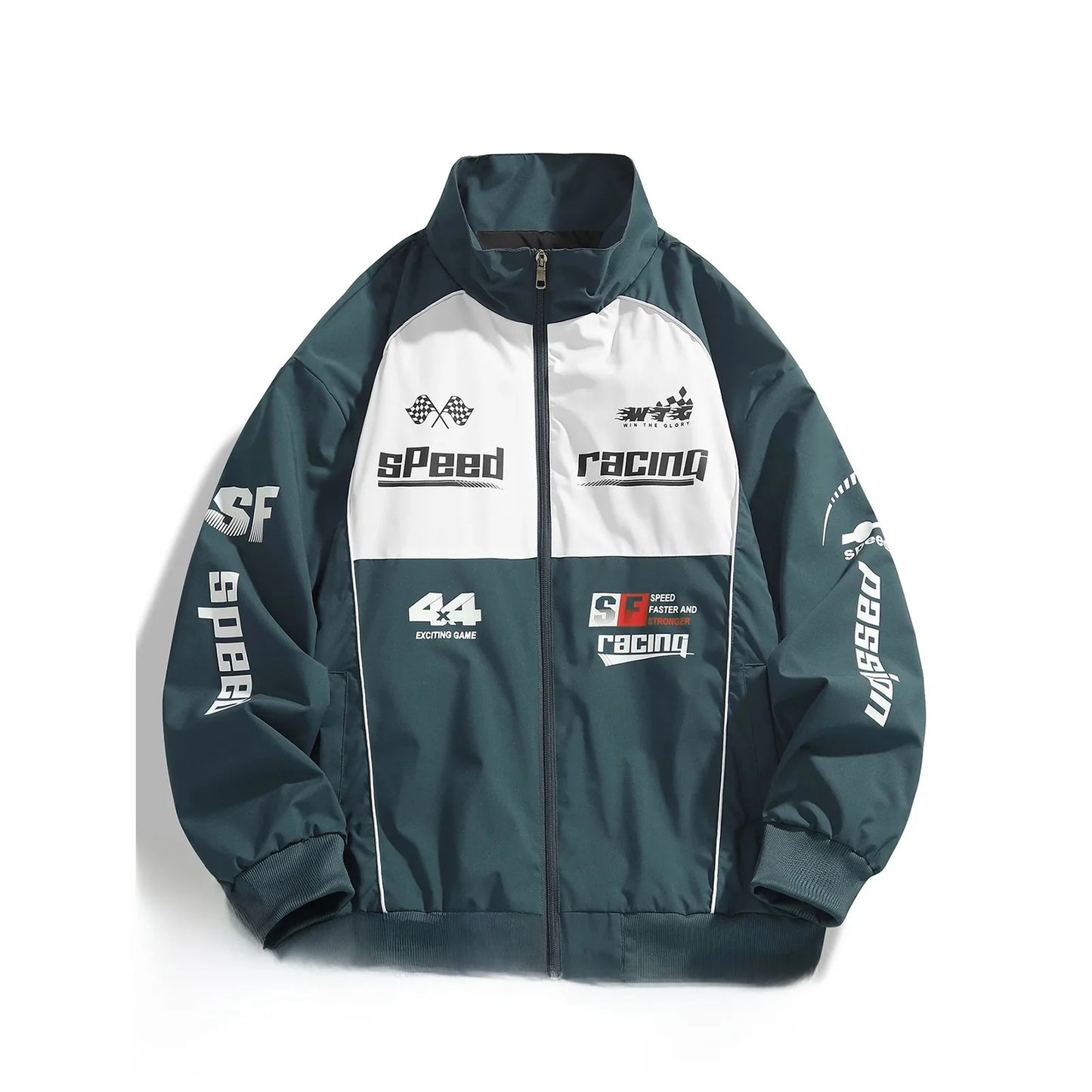 Men's Casual Baseball Collar Workwear Jacket Printed Outdoor Windproof Spring Autumn Fashionable All-Match Leisure Top