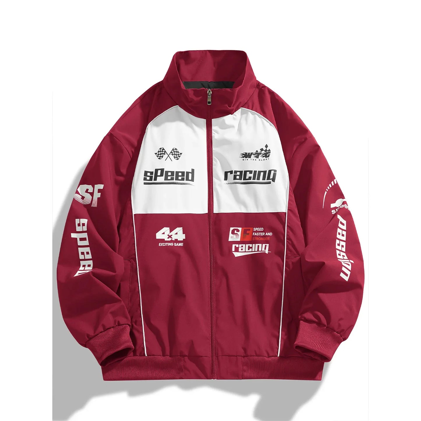 Men's Casual Baseball Collar Workwear Jacket Printed Outdoor Windproof Spring Autumn Fashionable All-Match Leisure Top