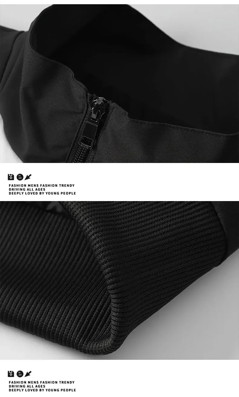 Men's Casual Baseball Collar Workwear Jacket Printed Outdoor Windproof Spring Autumn Fashionable All-Match Leisure Top