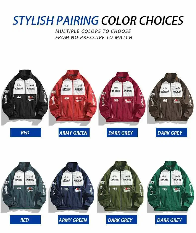 Men's Casual Baseball Collar Workwear Jacket Printed Outdoor Windproof Spring Autumn Fashionable All-Match Leisure Top