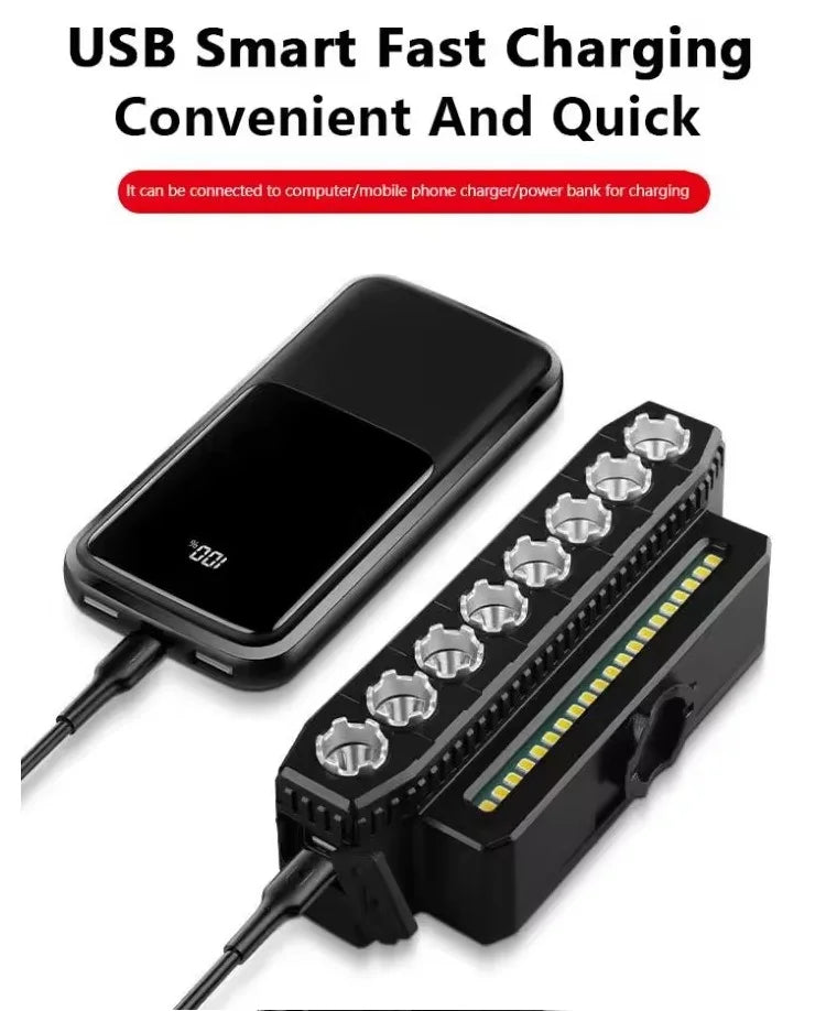 High Brightness 4000 mAh USB Charging Bike Front Floodlight with Horn Speaker Bell MTB Road Bike Light