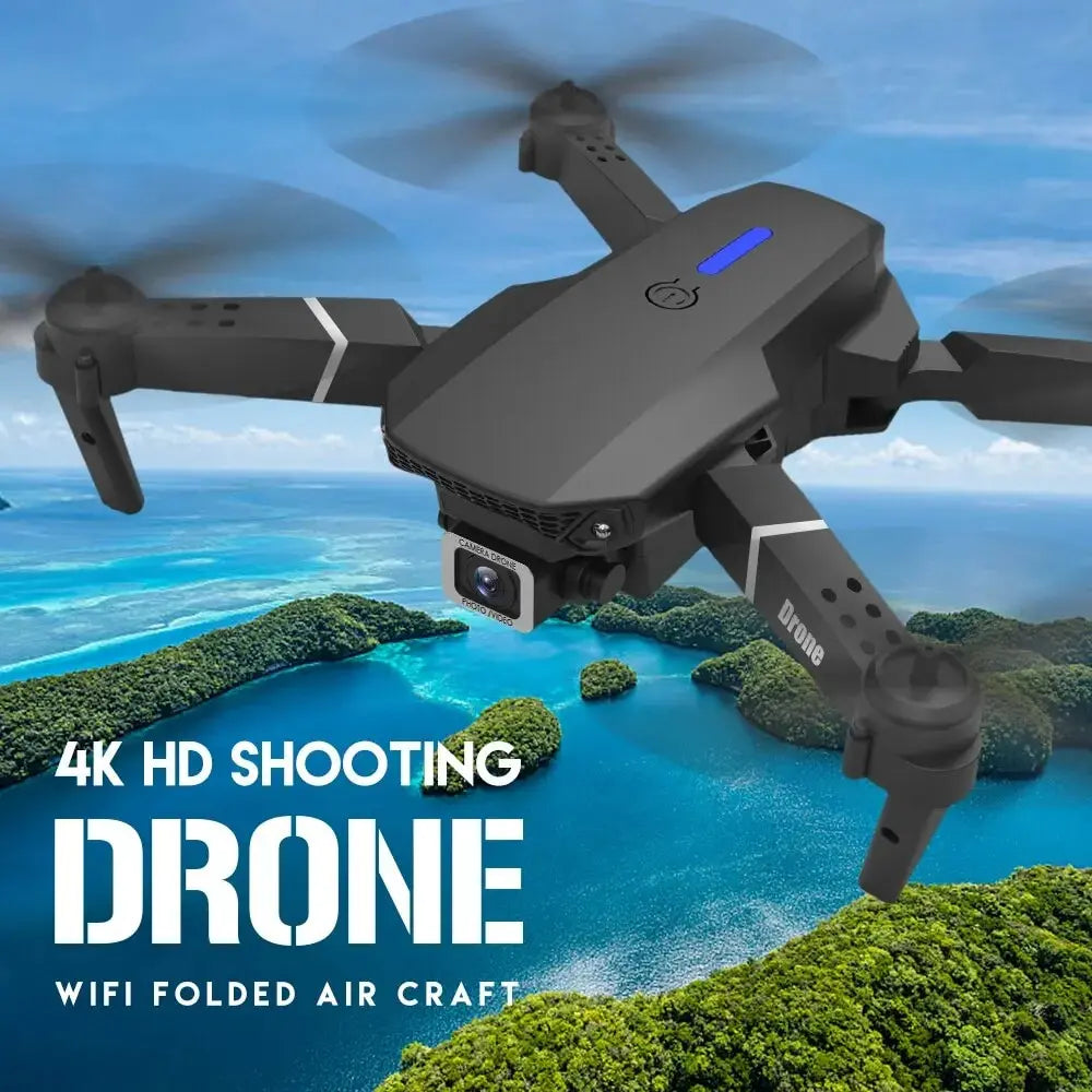 Height Hold Gift Toy 2024 E88Pro RC Drone 4K 1080P Wide Angle HD Camera Foldable Helicopter WIFI FPV