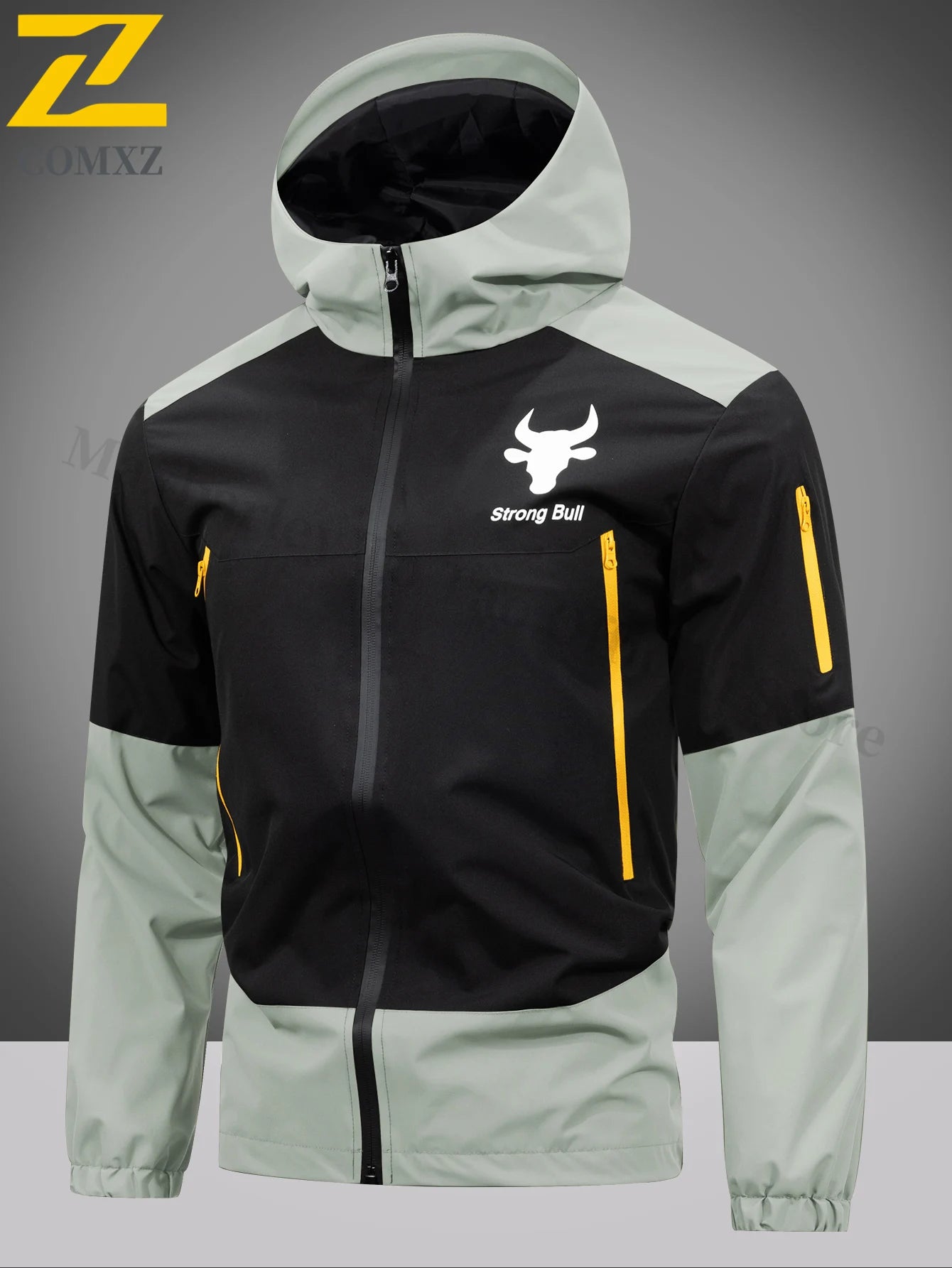 American Street Sports Jacket Men's Autumn 2025 New Casual Waterproof Loose Work Windbreaker Jackets Outdoor Hunting Hooded Coat