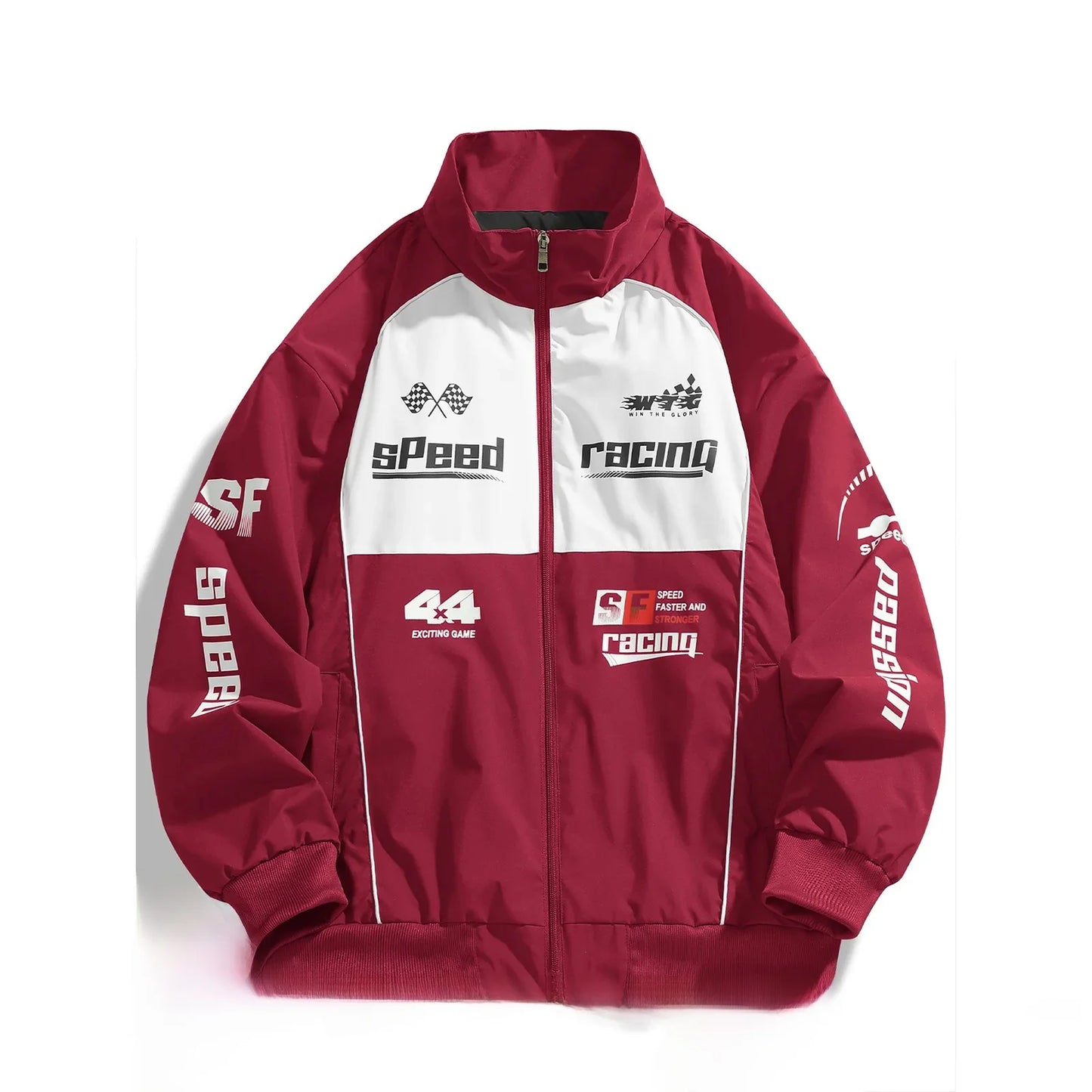 Men's Casual Baseball Collar Workwear Jacket Printed Outdoor Windproof Spring Autumn Fashionable All-Match Leisure Top