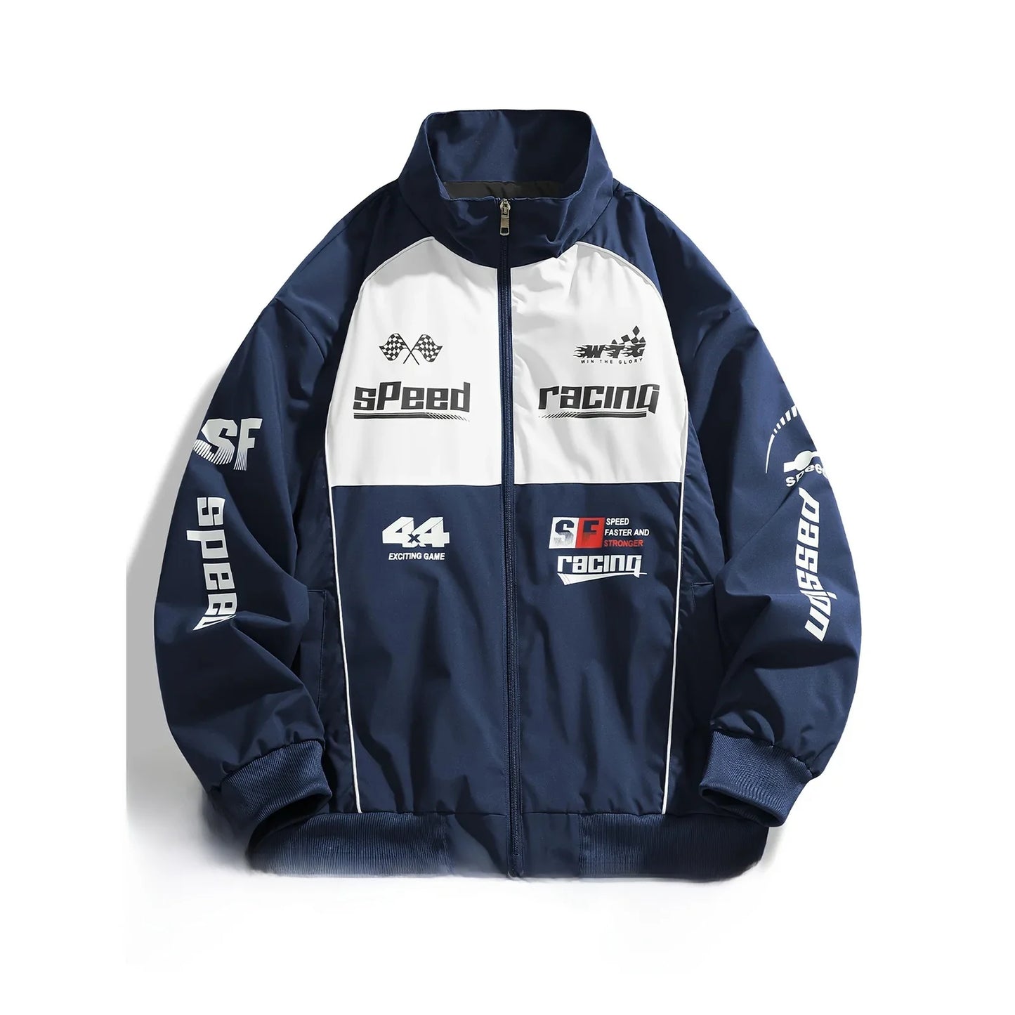 Men's Casual Baseball Collar Workwear Jacket Printed Outdoor Windproof Spring Autumn Fashionable All-Match Leisure Top