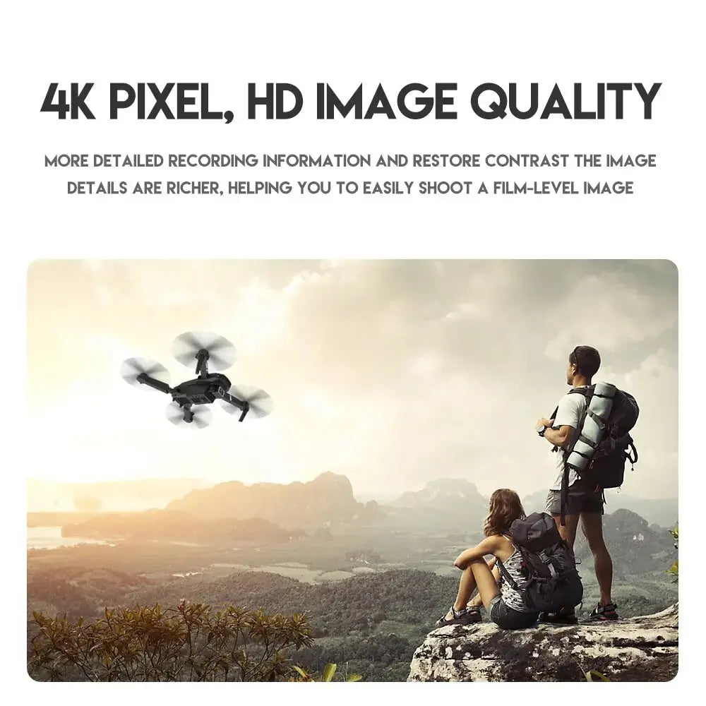 Height Hold Gift Toy 2024 E88Pro RC Drone 4K 1080P Wide Angle HD Camera Foldable Helicopter WIFI FPV