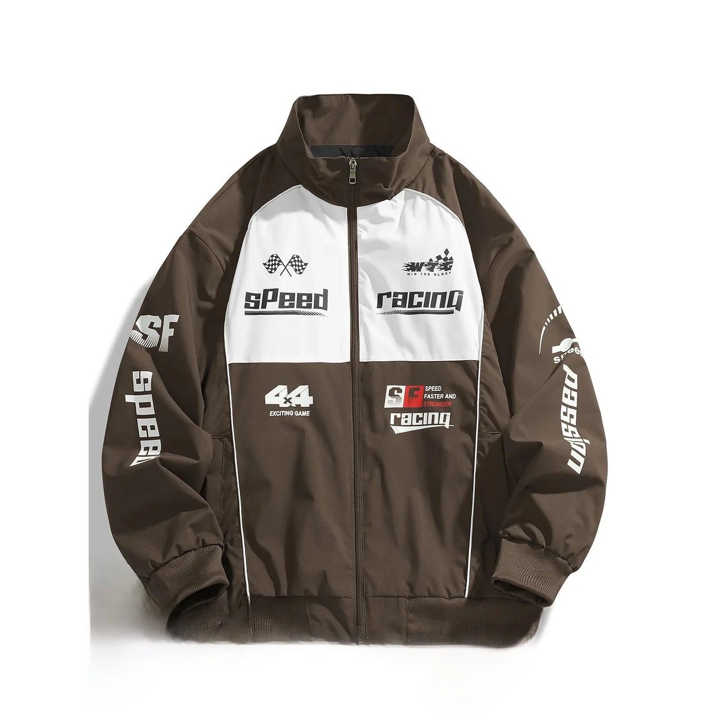 Men's Casual Baseball Collar Workwear Jacket Printed Outdoor Windproof Spring Autumn Fashionable All-Match Leisure Top