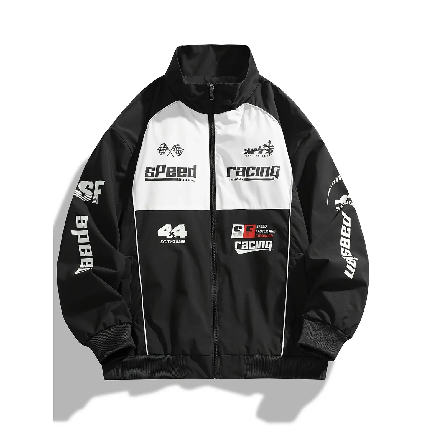 Men's Casual Baseball Collar Workwear Jacket Printed Outdoor Windproof Spring Autumn Fashionable All-Match Leisure Top