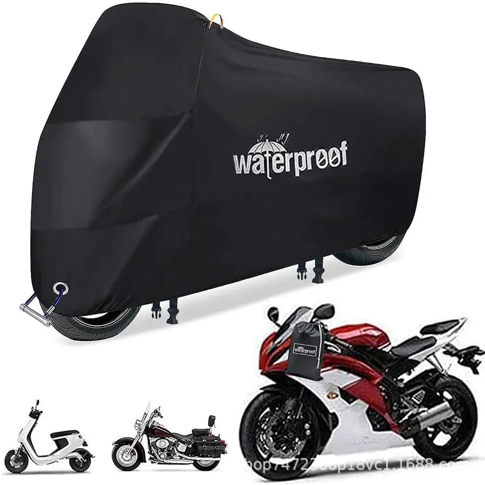 Waterproof Motorcycle Cover Premium Oxford Cloth Dust Protection Sunscreen Rain and Snow Motorcycle Raincoat Cover Outdoor Gear