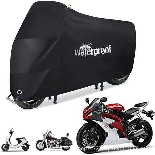 Waterproof Motorcycle Cover Premium Oxford Cloth Dust Protection Sunscreen Rain and Snow Motorcycle Raincoat Cover Outdoor Gear
