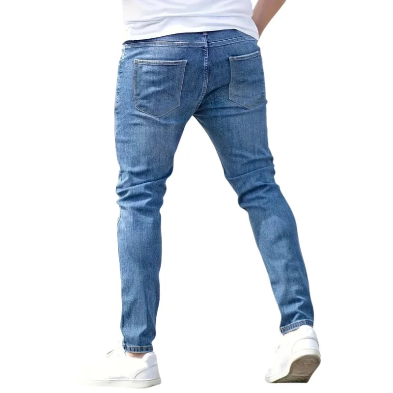 Lightweight Jeans Men's Slim Fit Denim New Casual Pants Summer Loose Fit Cropped Pants Casual Style For Men