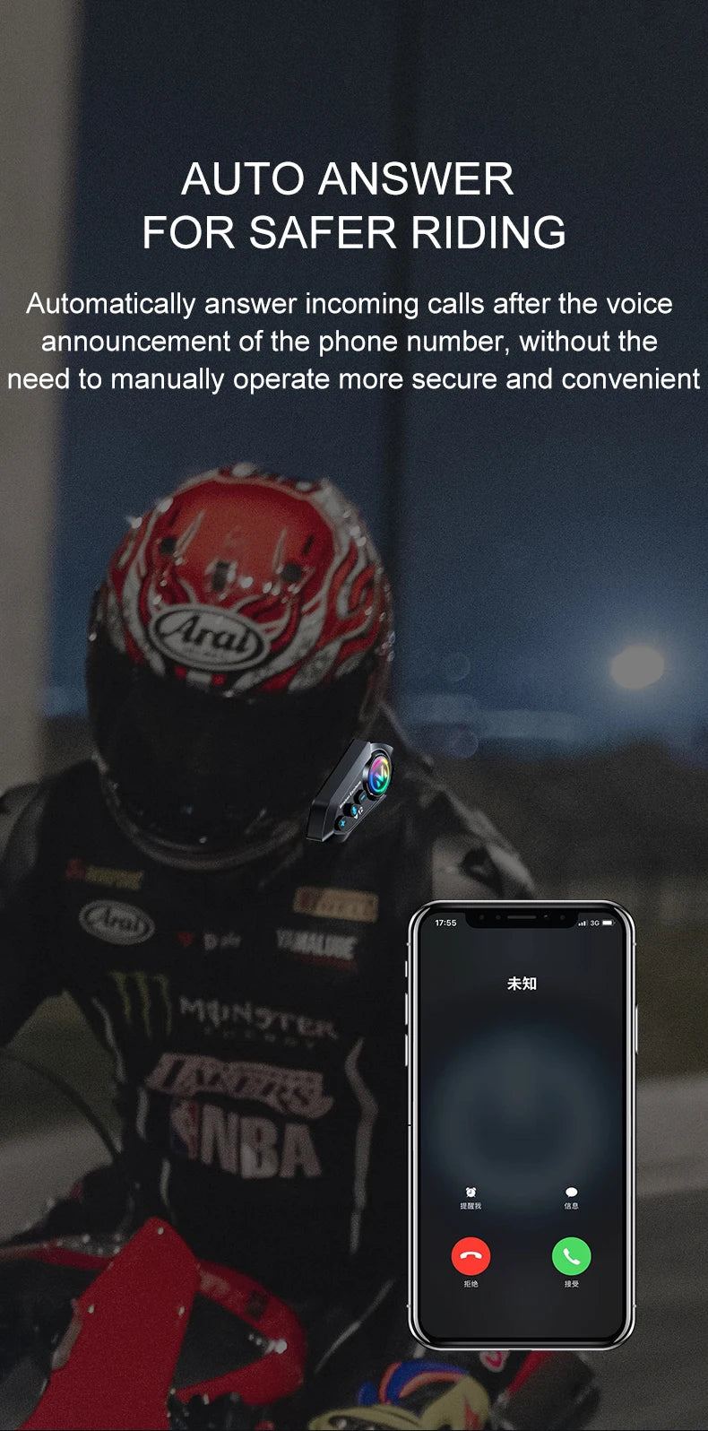 Y12 Helmet Bluetooth Headset Fm Radio Stereo High Definition Sound Effect Rgb Lighting Bt5.4 Automatic Answer One Drag Two