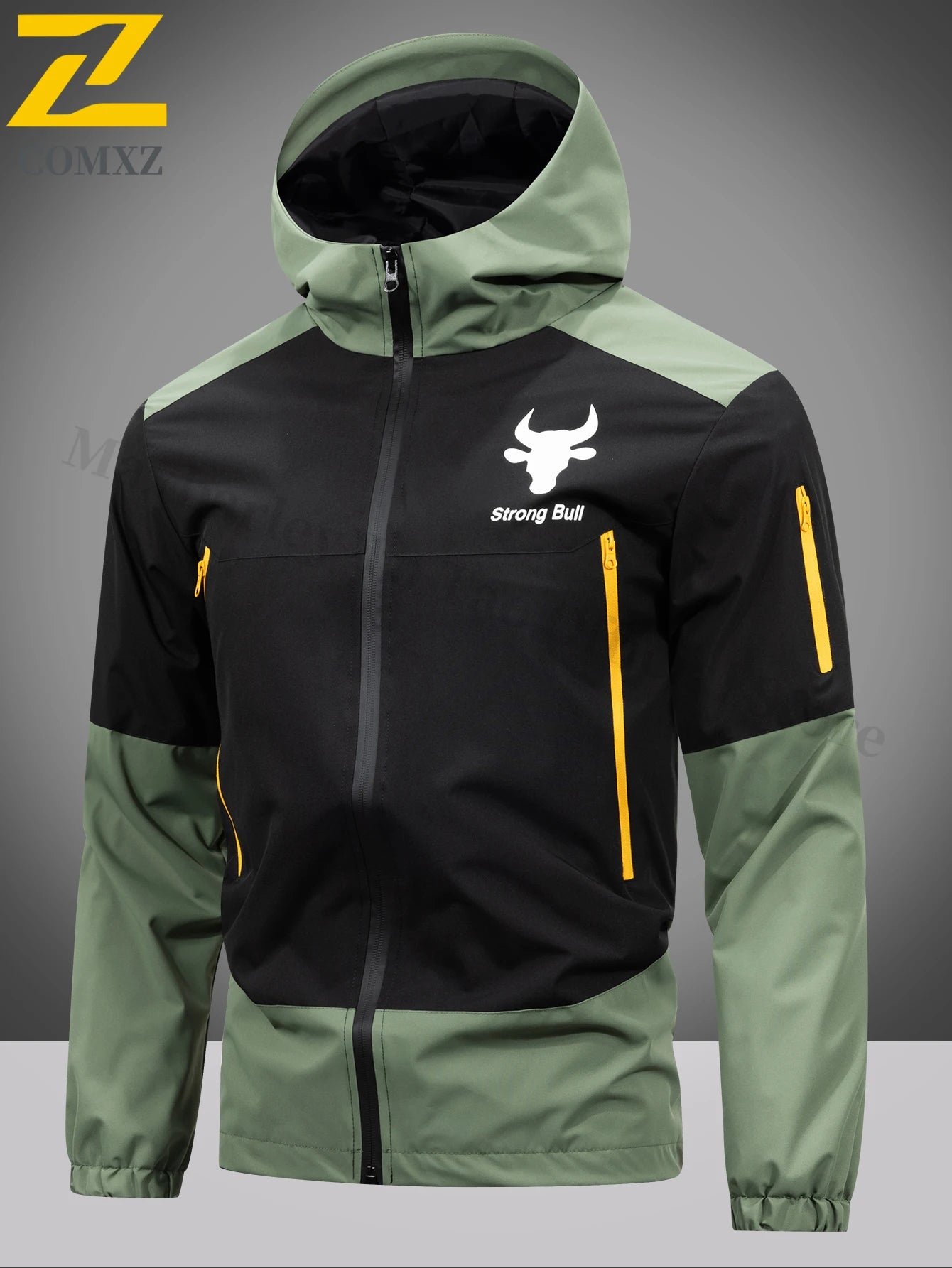 American Street Sports Jacket Men's Autumn 2025 New Casual Waterproof Loose Work Windbreaker Jackets Outdoor Hunting Hooded Coat